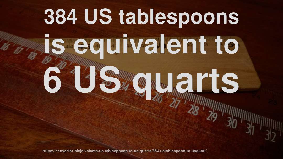 384 US tablespoons is equivalent to 6 US quarts