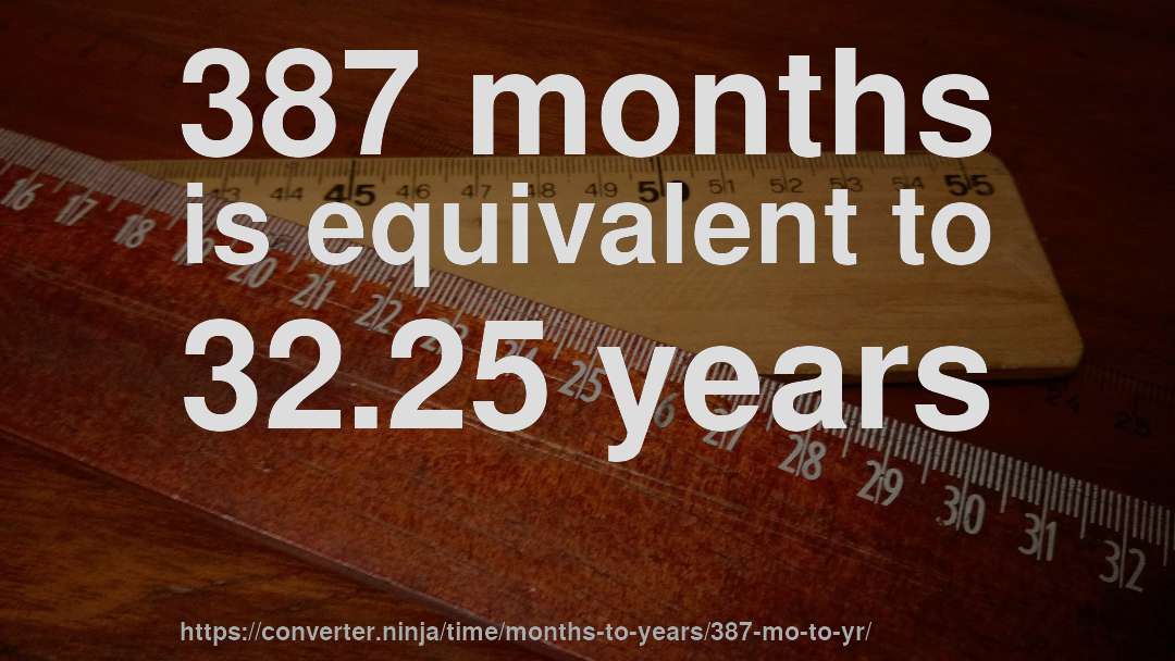 387 months is equivalent to 32.25 years