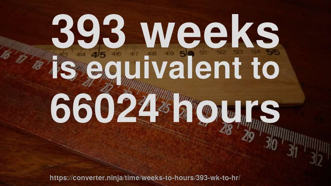 393 weeks is equivalent to 66024 hours
