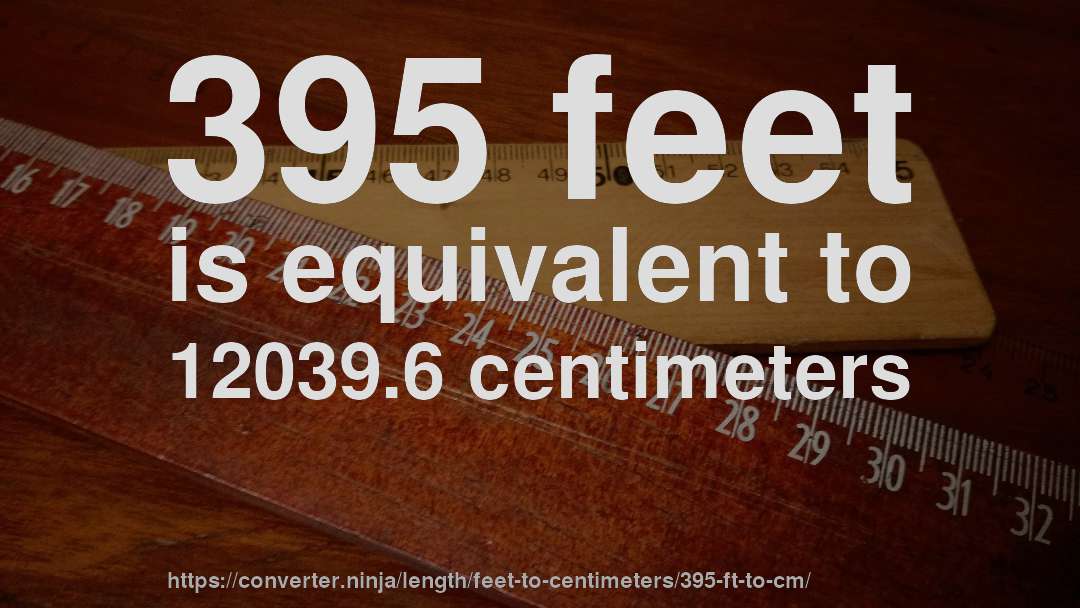 395 feet is equivalent to 12039.6 centimeters