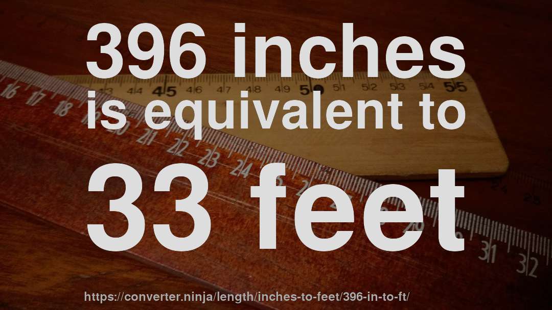 396 inches is equivalent to 33 feet