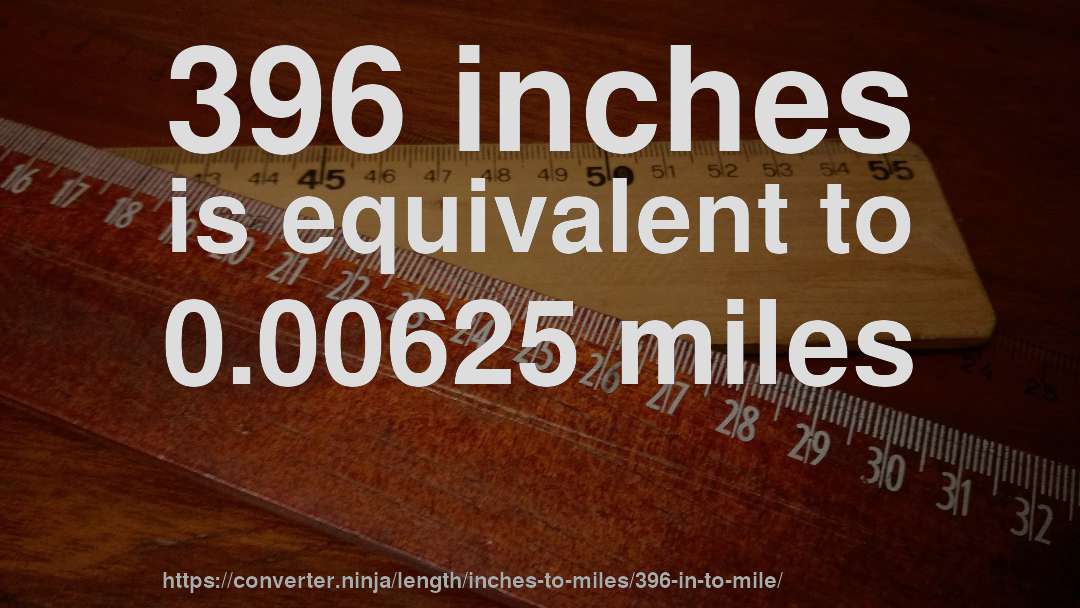 396 inches is equivalent to 0.00625 miles