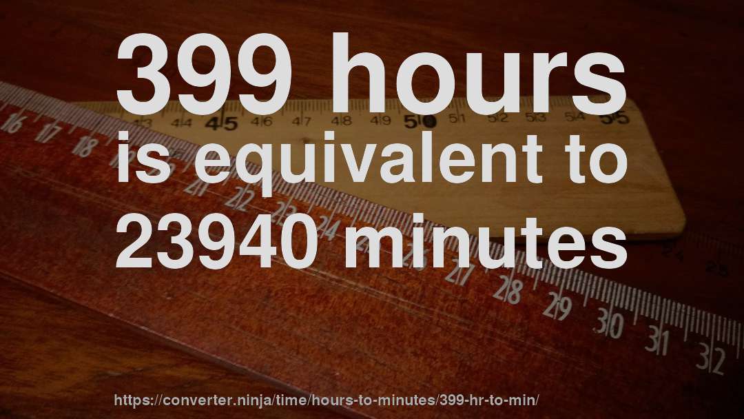 399 hours is equivalent to 23940 minutes