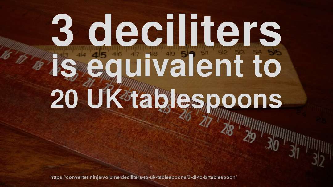 3 deciliters is equivalent to 20 UK tablespoons