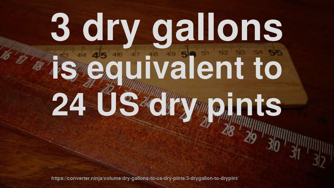 3 dry gallons is equivalent to 24 US dry pints