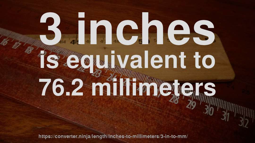 3 inches is equivalent to 76.2 millimeters
