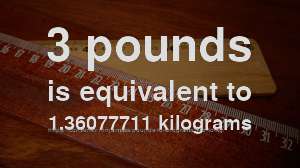3 lb to kg - How much is 3 pounds in kilograms? [CONVERT]