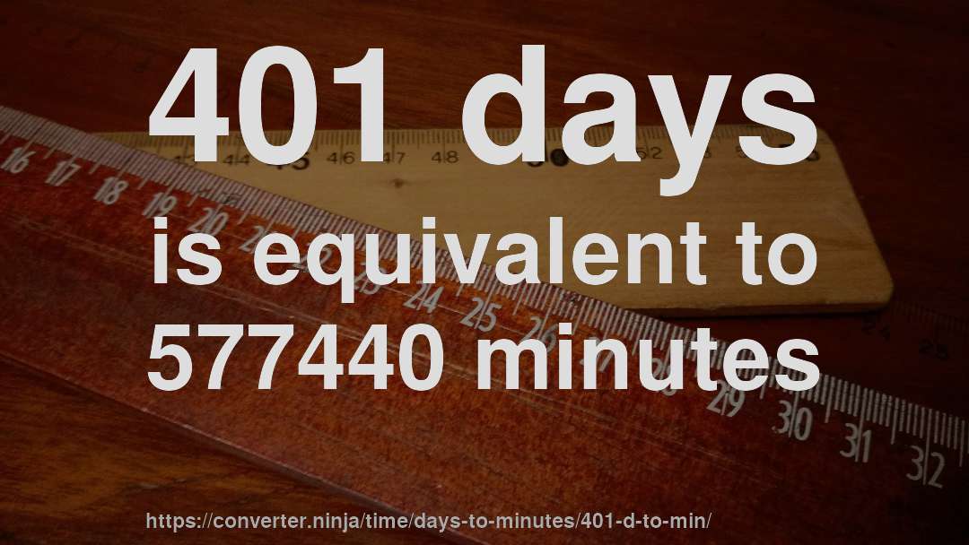 401 days is equivalent to 577440 minutes