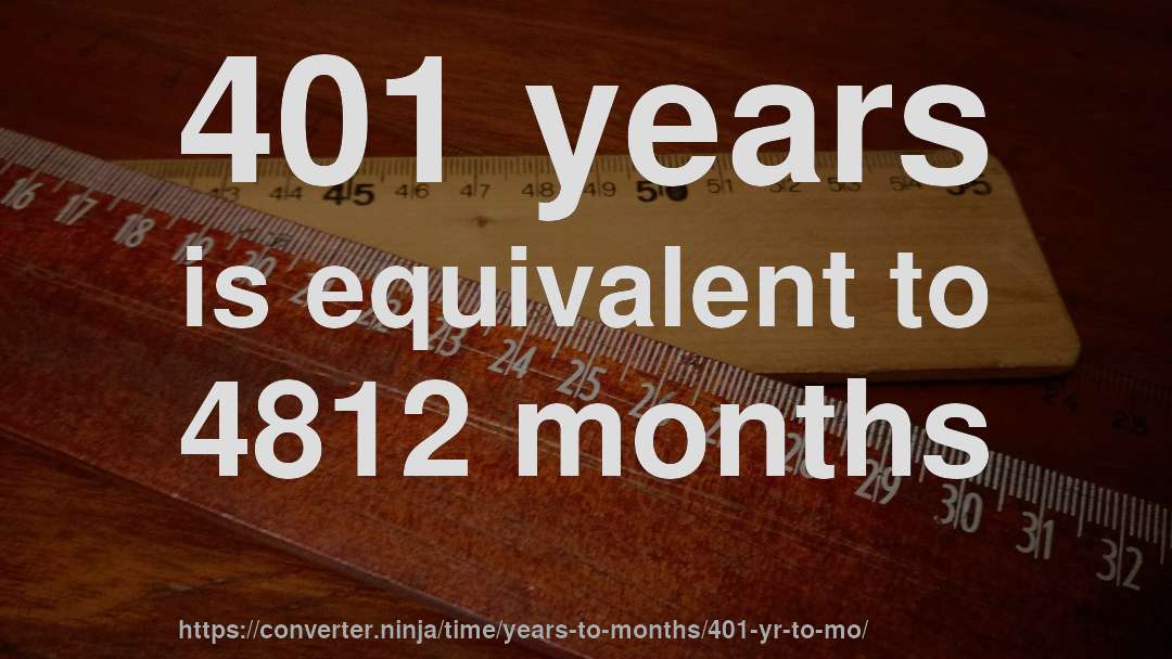 401 years is equivalent to 4812 months