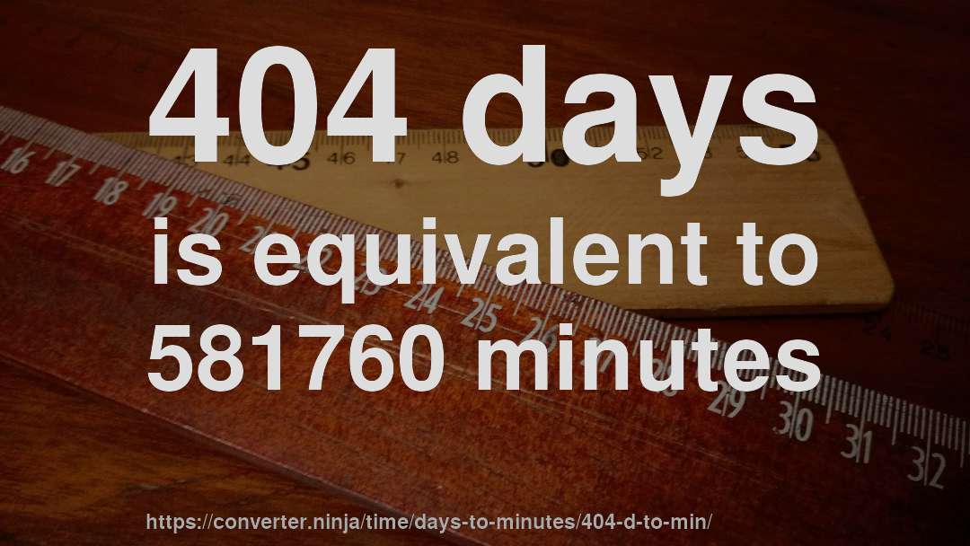 404 days is equivalent to 581760 minutes