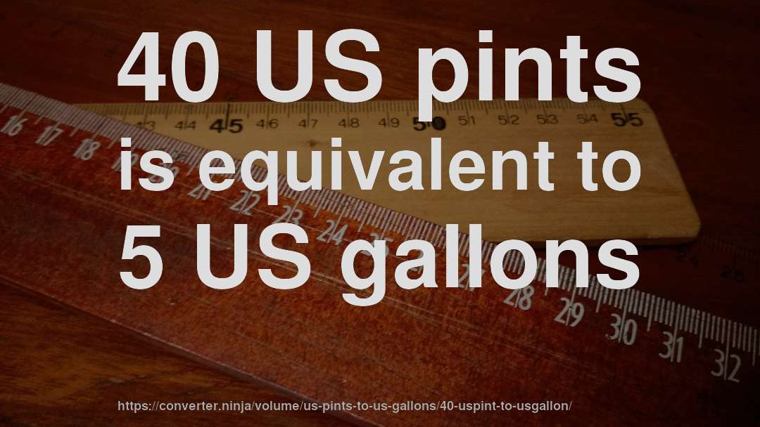 40 US pints is equivalent to 5 US gallons