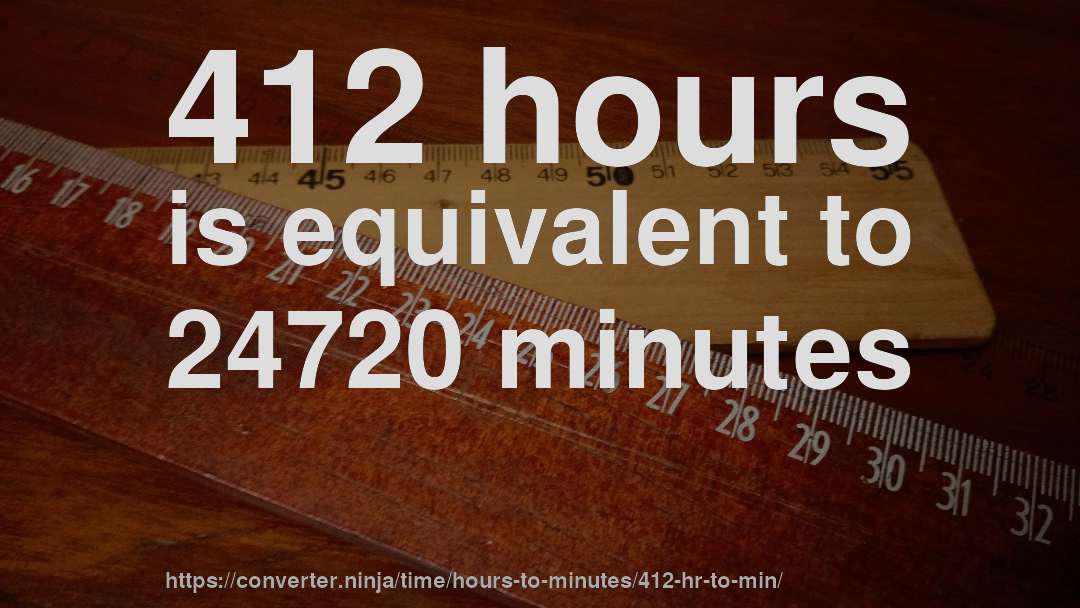 412 hours is equivalent to 24720 minutes