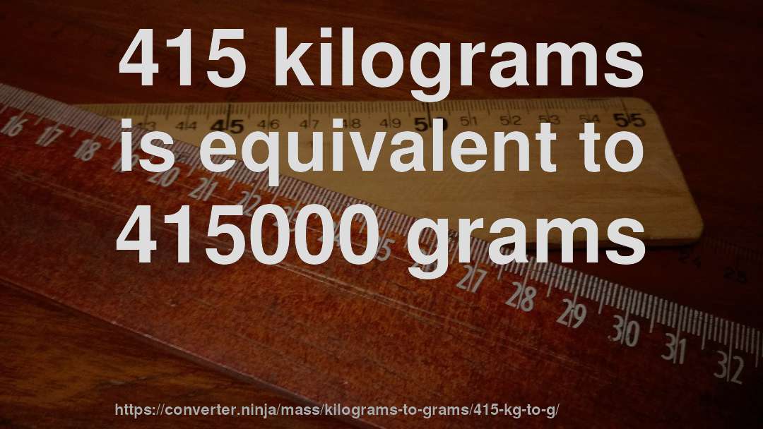 415 kilograms is equivalent to 415000 grams