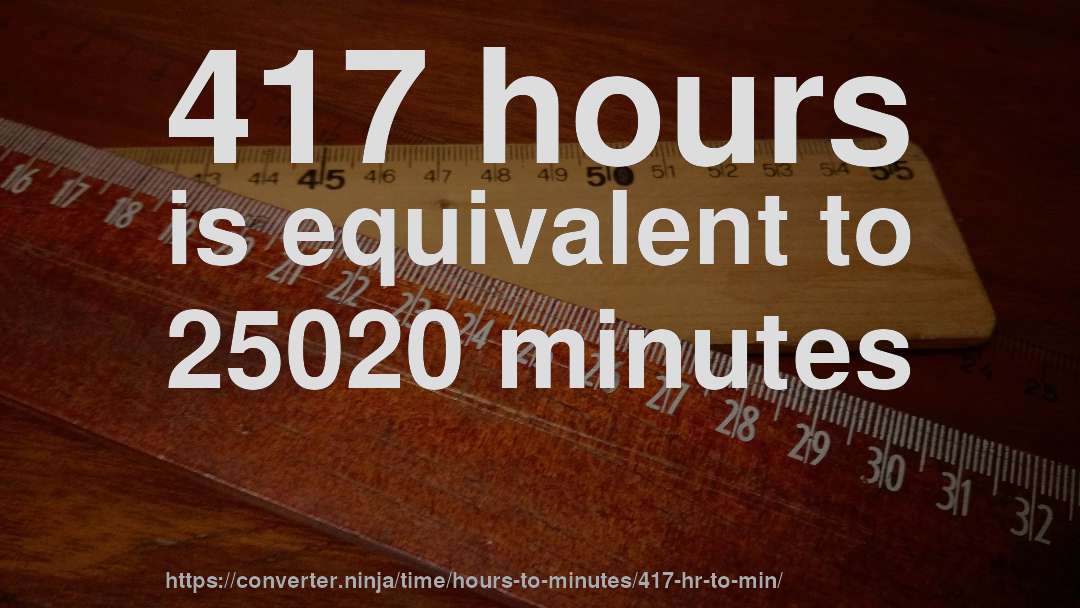 417 hours is equivalent to 25020 minutes