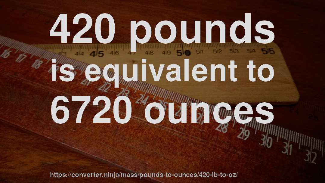 420 pounds is equivalent to 6720 ounces