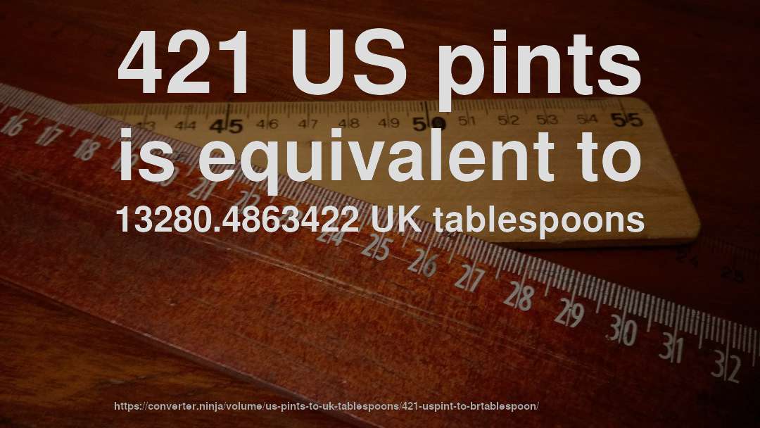421 US pints is equivalent to 13280.4863422 UK tablespoons