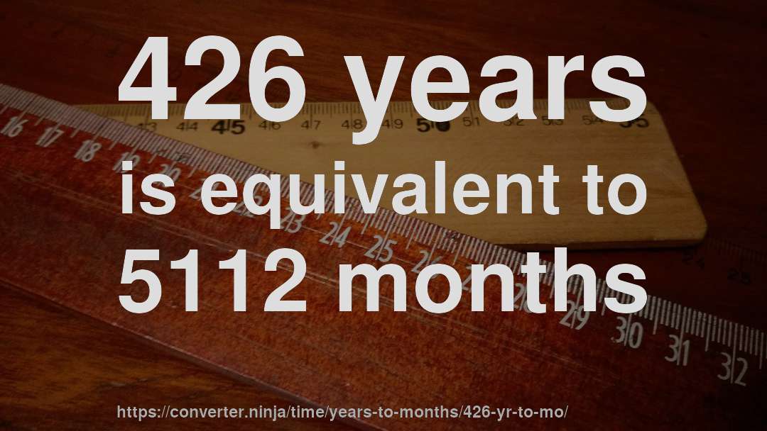 426 years is equivalent to 5112 months