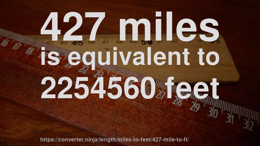 427 miles is equivalent to 2254560 feet