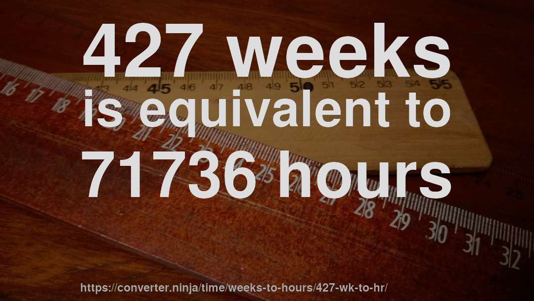427 weeks is equivalent to 71736 hours