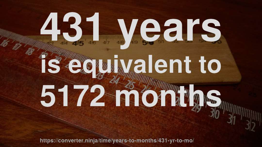 431 years is equivalent to 5172 months