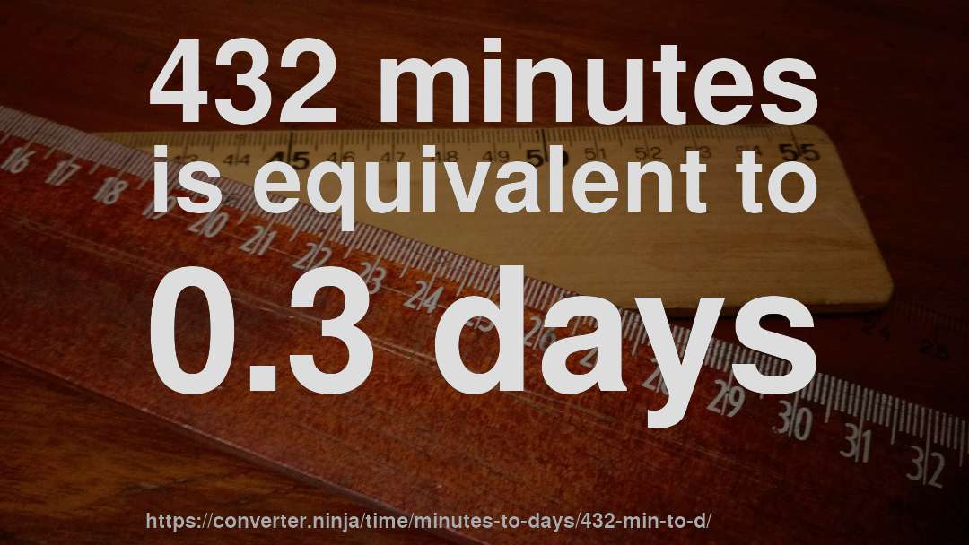 432 minutes is equivalent to 0.3 days