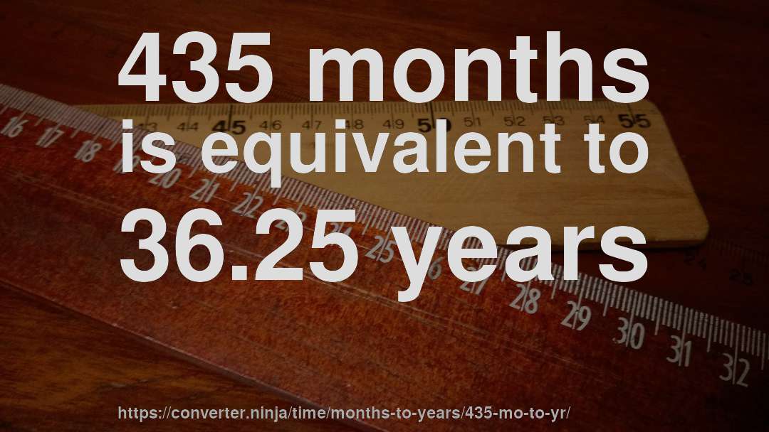 435 months is equivalent to 36.25 years