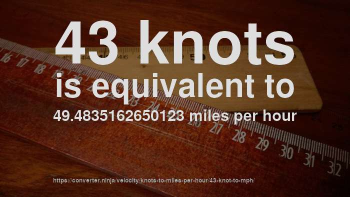 How Fast Is 43 Knots In Mph