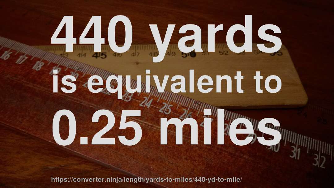 440 yards is equivalent to 0.25 miles