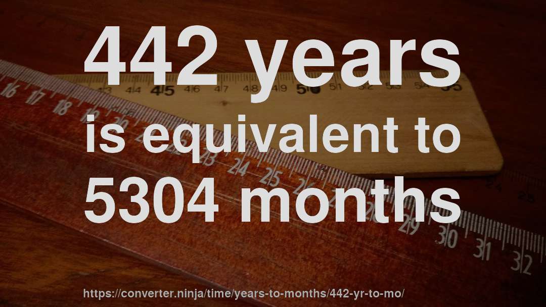 442 years is equivalent to 5304 months
