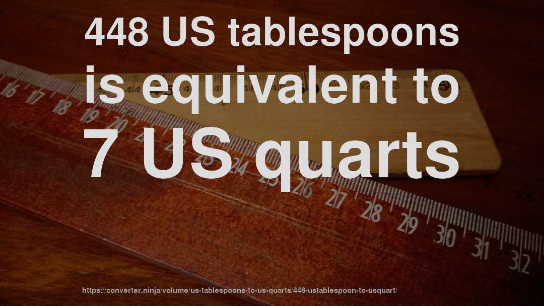 448 US tablespoons is equivalent to 7 US quarts