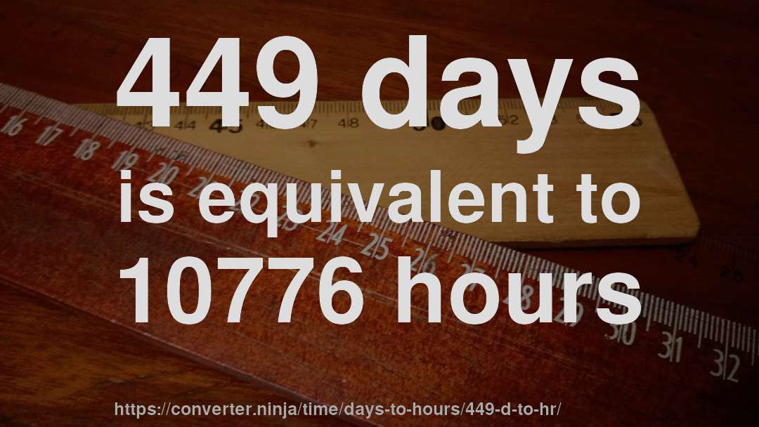 449 days is equivalent to 10776 hours