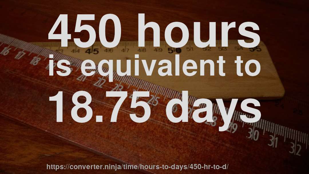 450 hours is equivalent to 18.75 days