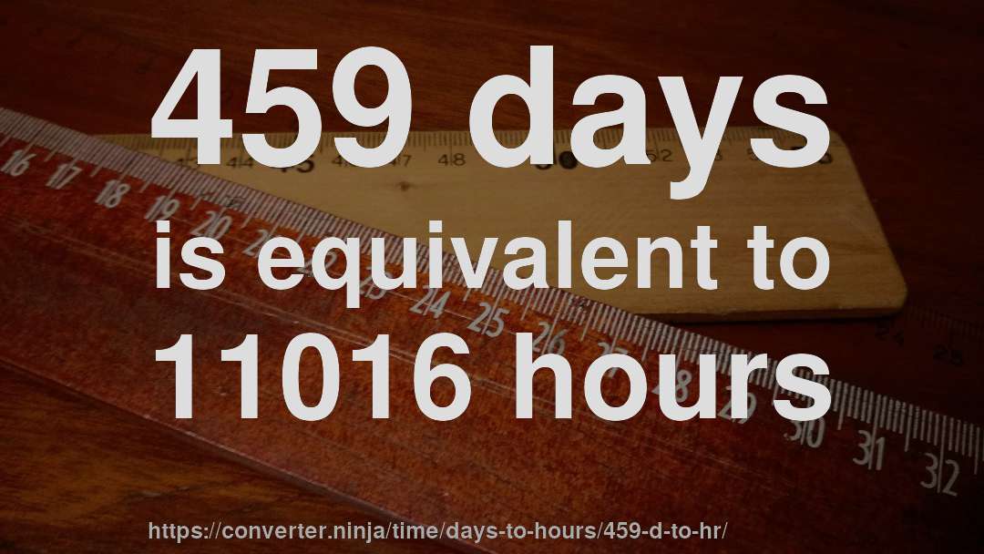 459 days is equivalent to 11016 hours