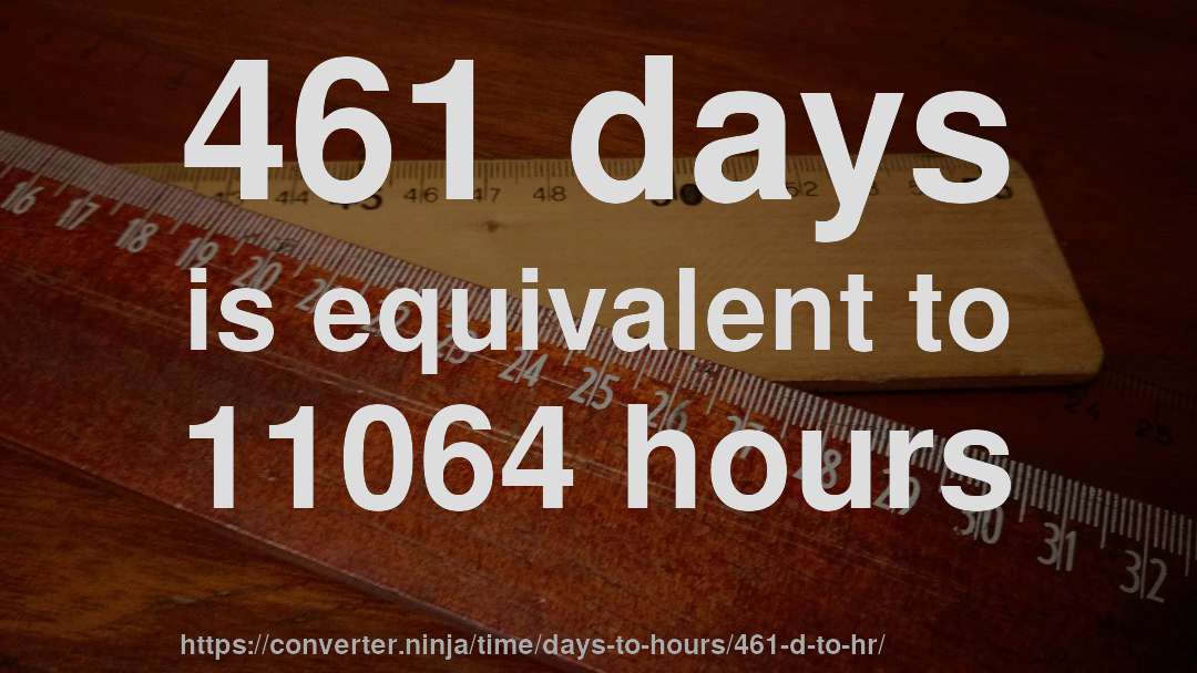 461 days is equivalent to 11064 hours