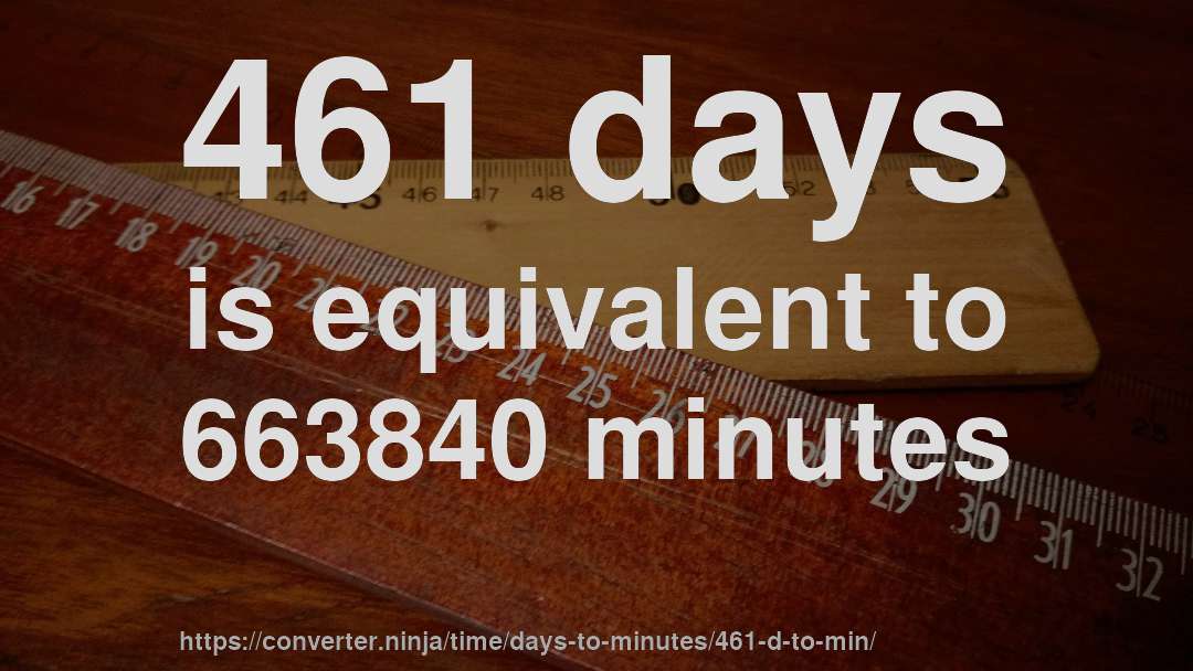 461 days is equivalent to 663840 minutes