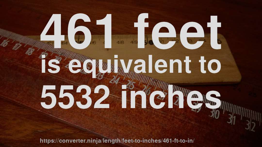 461 feet is equivalent to 5532 inches