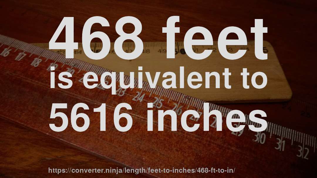 468 feet is equivalent to 5616 inches
