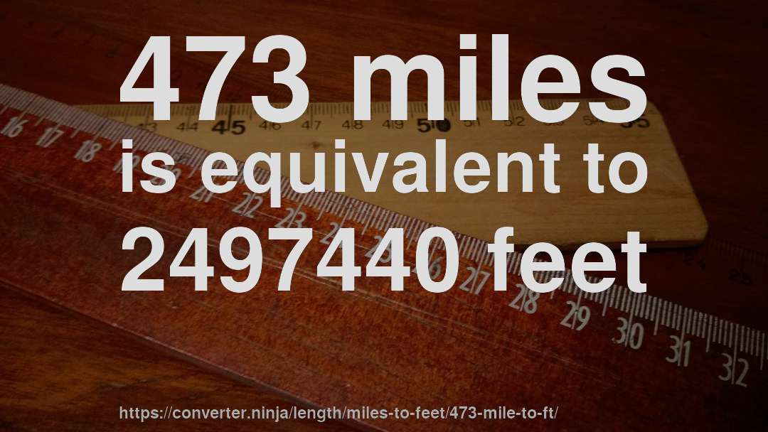 473 miles is equivalent to 2497440 feet