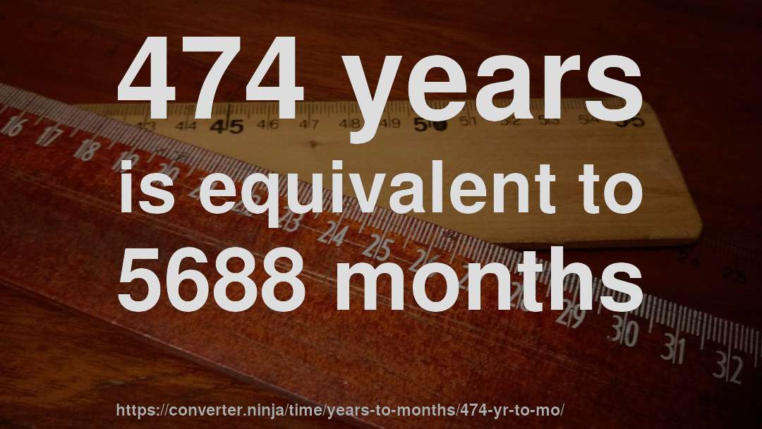 474 years is equivalent to 5688 months