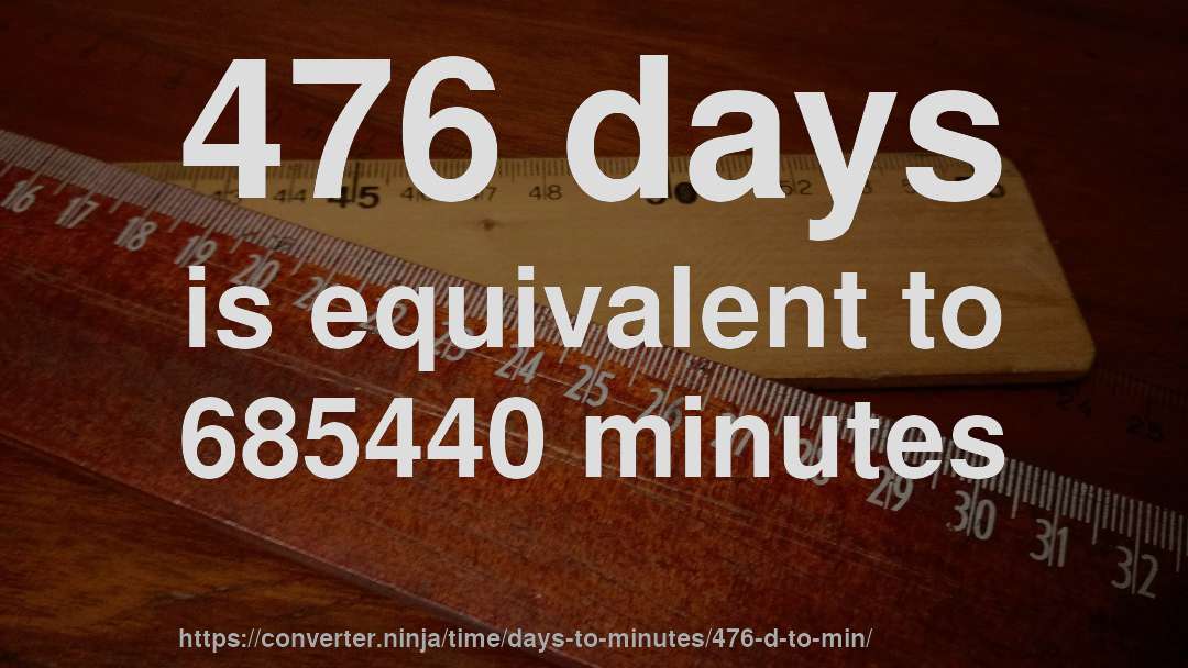 476 days is equivalent to 685440 minutes