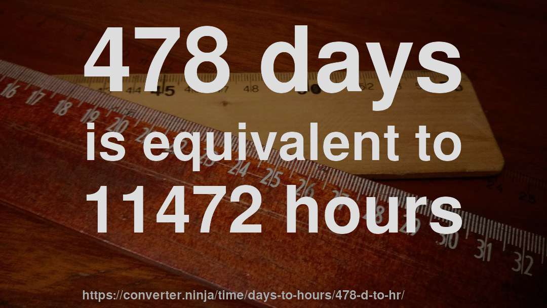 478 days is equivalent to 11472 hours