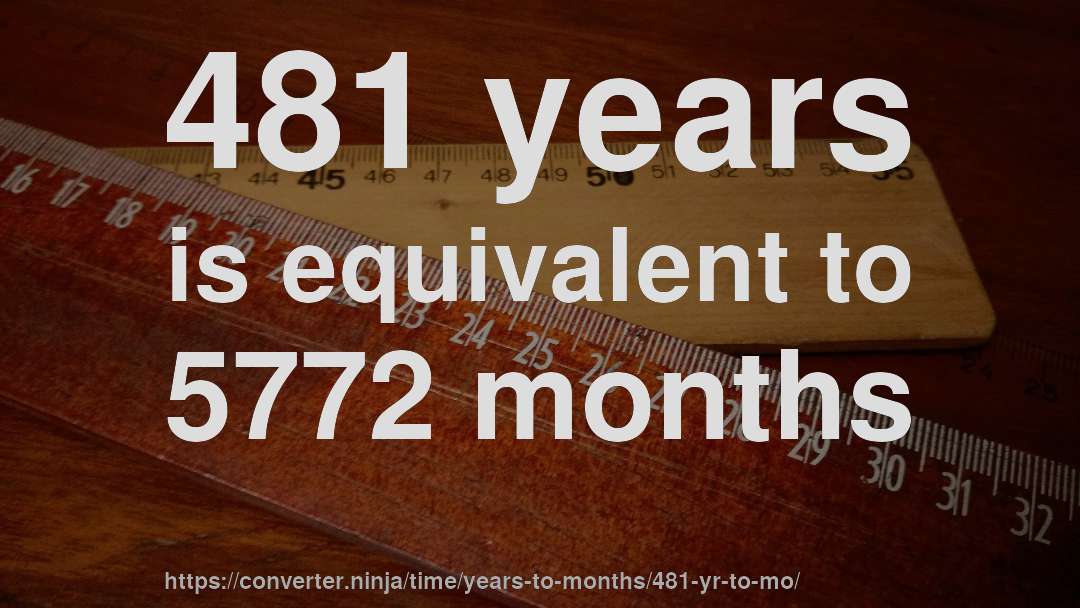 481 years is equivalent to 5772 months