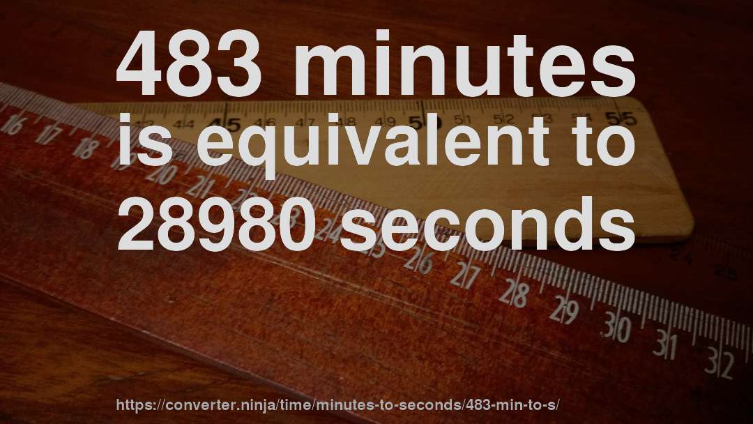 483 minutes is equivalent to 28980 seconds