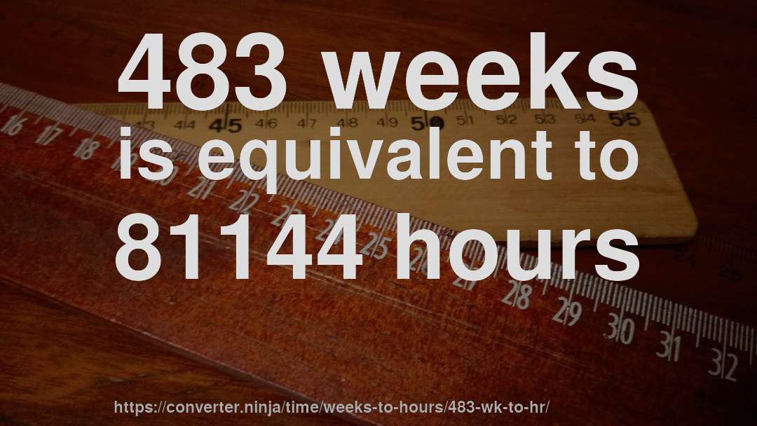 483 weeks is equivalent to 81144 hours