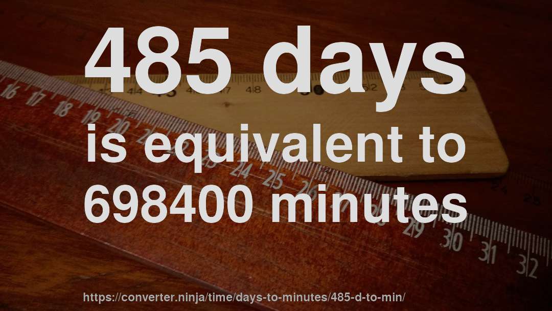 485 days is equivalent to 698400 minutes