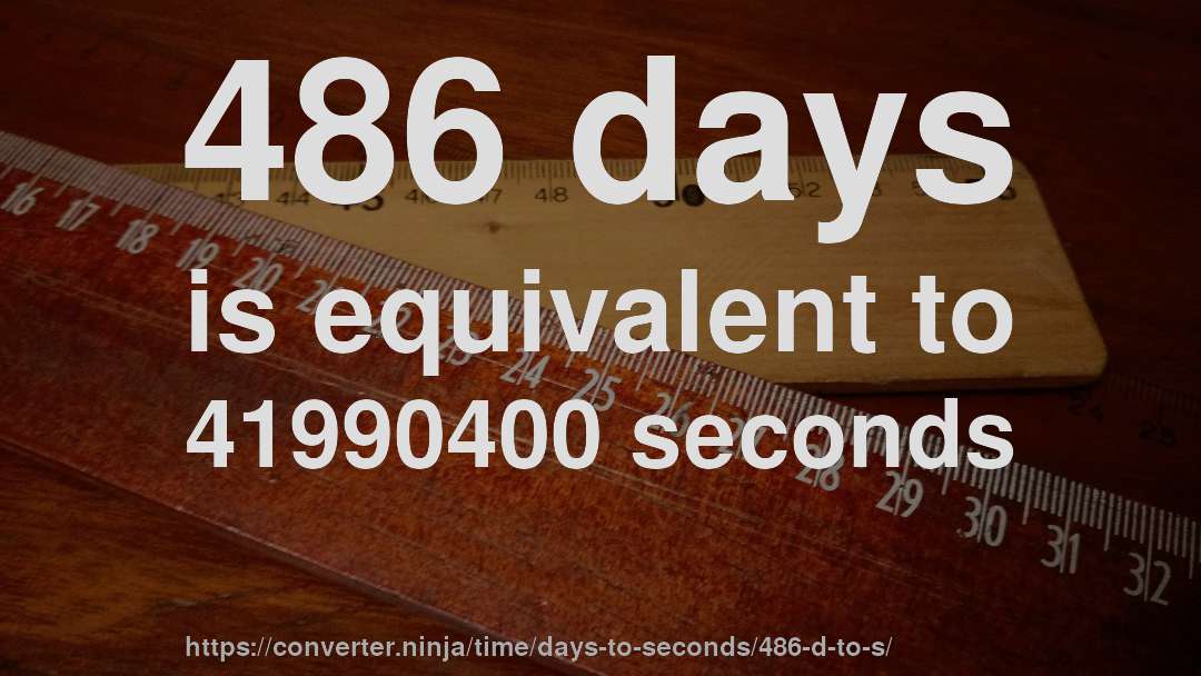 486 days is equivalent to 41990400 seconds