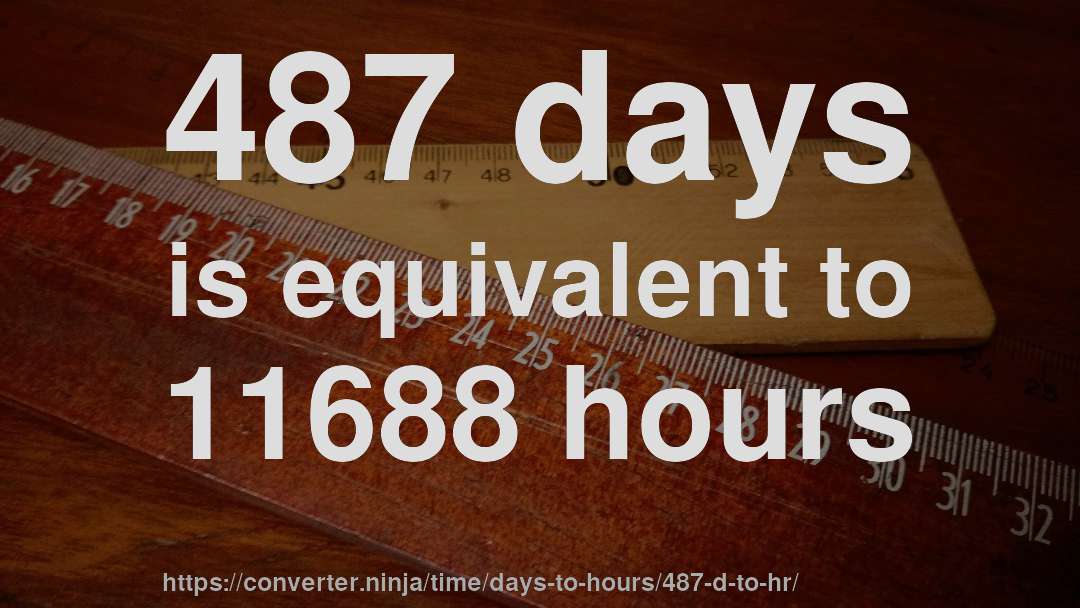 487 days is equivalent to 11688 hours