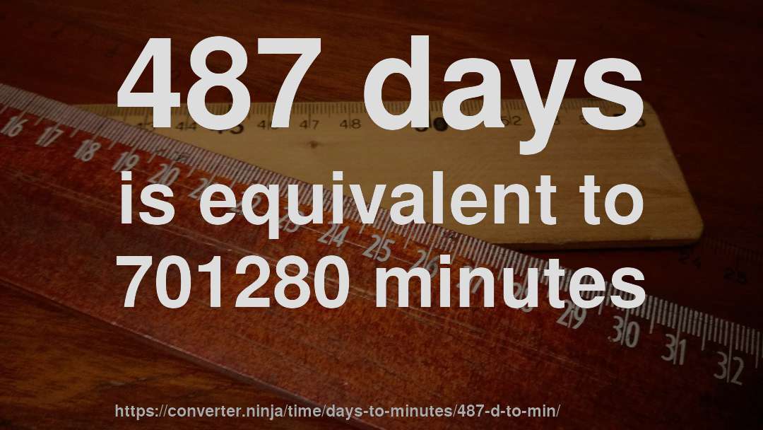 487 days is equivalent to 701280 minutes