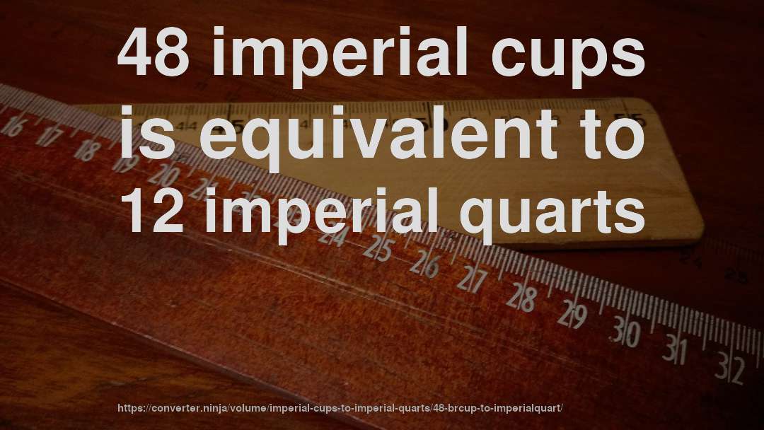 48 imperial cups is equivalent to 12 imperial quarts