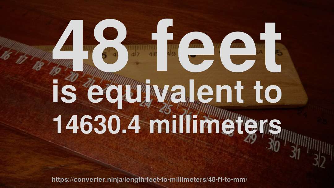 48 feet is equivalent to 14630.4 millimeters